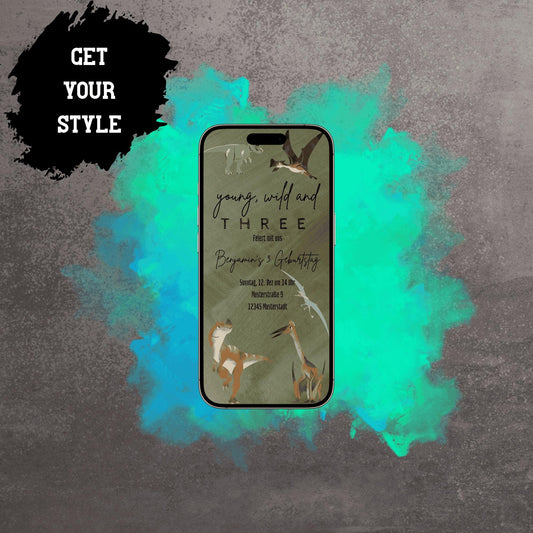 Digitale Einladung zum Kindergeburtstag | Personalisierbare Einladung | Verschicke per E-Mail, WhatsApp, etc.