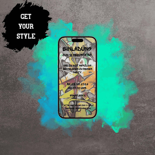 Digitale Einladung zum Kindergeburtstag | Personalisierbare Einladung | Verschicke per E-Mail, WhatsApp, etc.