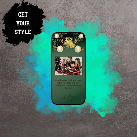 Digitale Grußkarte zu Weihnachten | Personalisierbare Grußkarte| Verschicke per E-Mail, WhatsApp, etc.