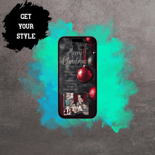 Digitale Grußkarte zu Weihnachten | Personalisierbare Grußkarte| Verschicke per E-Mail, WhatsApp, etc.