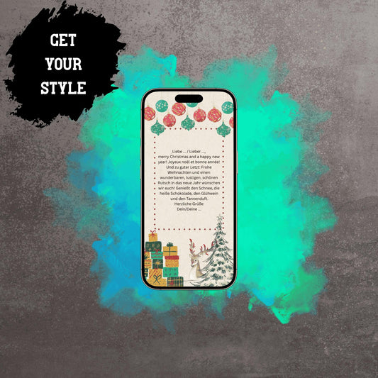 Digitale Grußkarte zu Weihnachten | Personalisierbare Grußkarte| Verschicke per E-Mail, WhatsApp, etc.