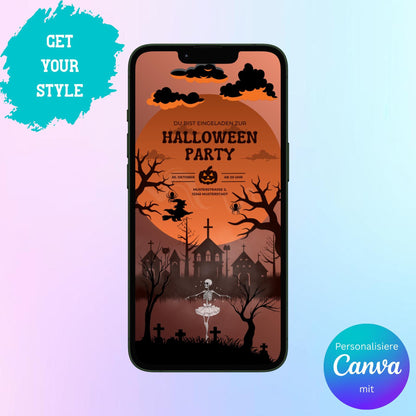 Digitale Einladung zur Halloween Party Video | Personalisierbare Einladung | Verschicke per E-Mail, WhatsApp, etc.