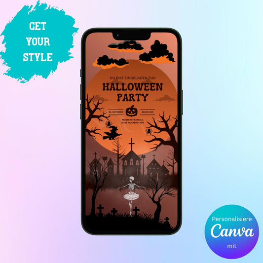 Digitale Einladung zur Halloween Party Video | Personalisierbare Einladung | Verschicke per E-Mail, WhatsApp, etc.