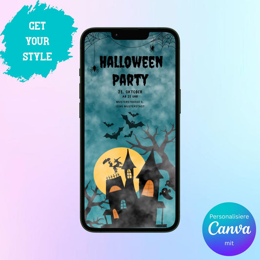 Digitale Einladung zur Halloween Party Video | Personalisierbare Einladung | Verschicke per E-Mail, WhatsApp, etc.