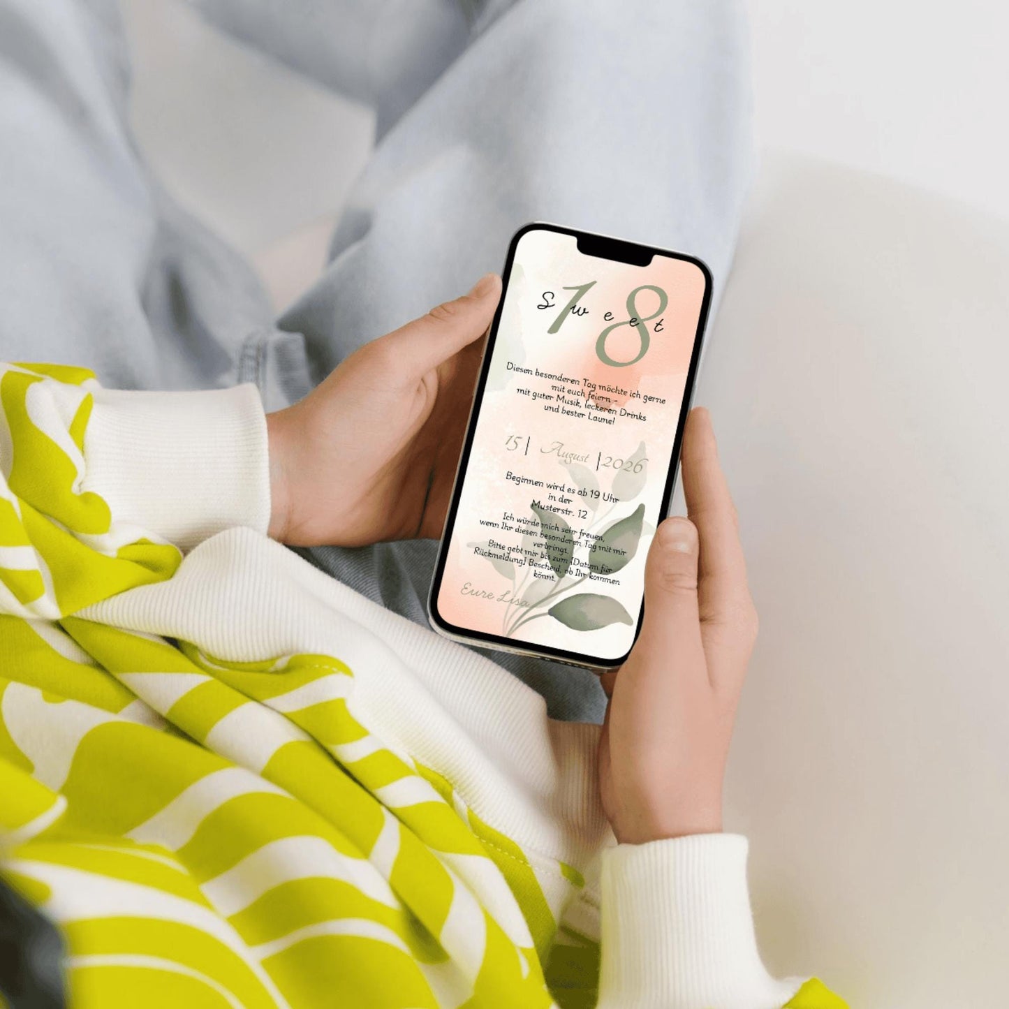 Digitale Einladung zum Geburtstag | Personalisierbare Einladung | Verschicke per E-Mail, WhatsApp, etc.