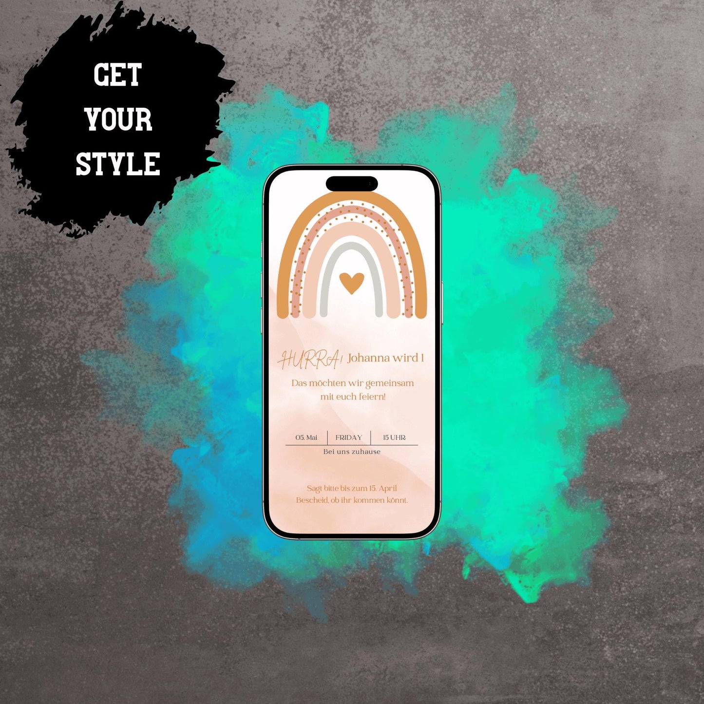 Digitale Einladung zum Kindergeburtstag | Personalisierbare Einladung | Verschicke per E-Mail, WhatsApp, etc.