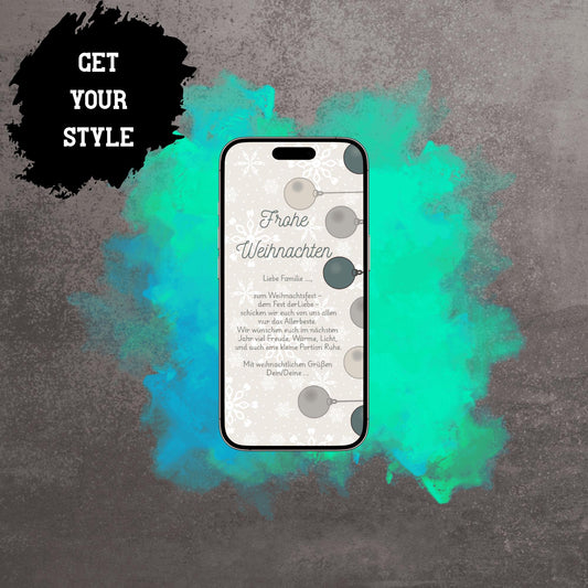 Digitale Grußkarte zu Weihnachten | Personalisierbare Grußkarte| Verschicke per E-Mail, WhatsApp, etc.