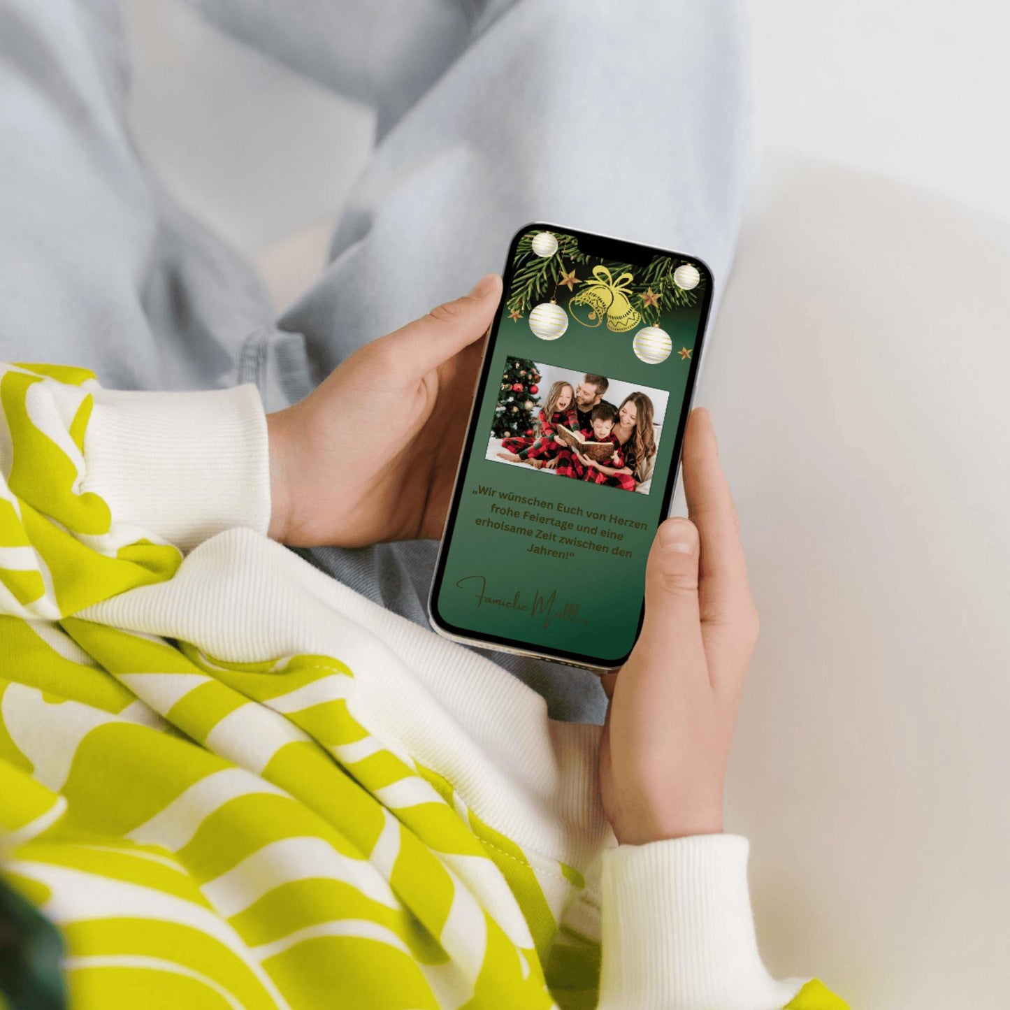 Digitale Grußkarte zu Weihnachten | Personalisierbare Grußkarte| Verschicke per E-Mail, WhatsApp, etc.