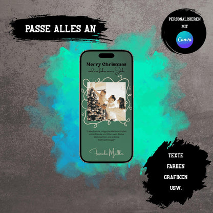 Digitale Grußkarte zu Weihnachten | Personalisierbare Grußkarte| Verschicke per E-Mail, WhatsApp, etc.