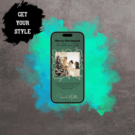 Digitale Grußkarte zu Weihnachten | Personalisierbare Grußkarte| Verschicke per E-Mail, WhatsApp, etc.