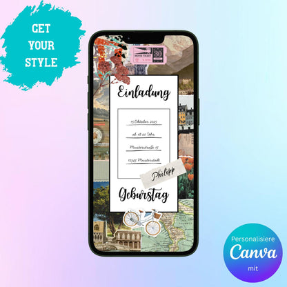 Digitale Einladung zum Geburtstag Video | Personalisierbare Einladung | Verschicke per E-Mail, WhatsApp, etc.