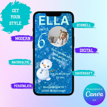 Digitale Einladung zum Kindergeburtstag Video | Personalisierbare Einladung | Verschicke per E-Mail, WhatsApp, etc.