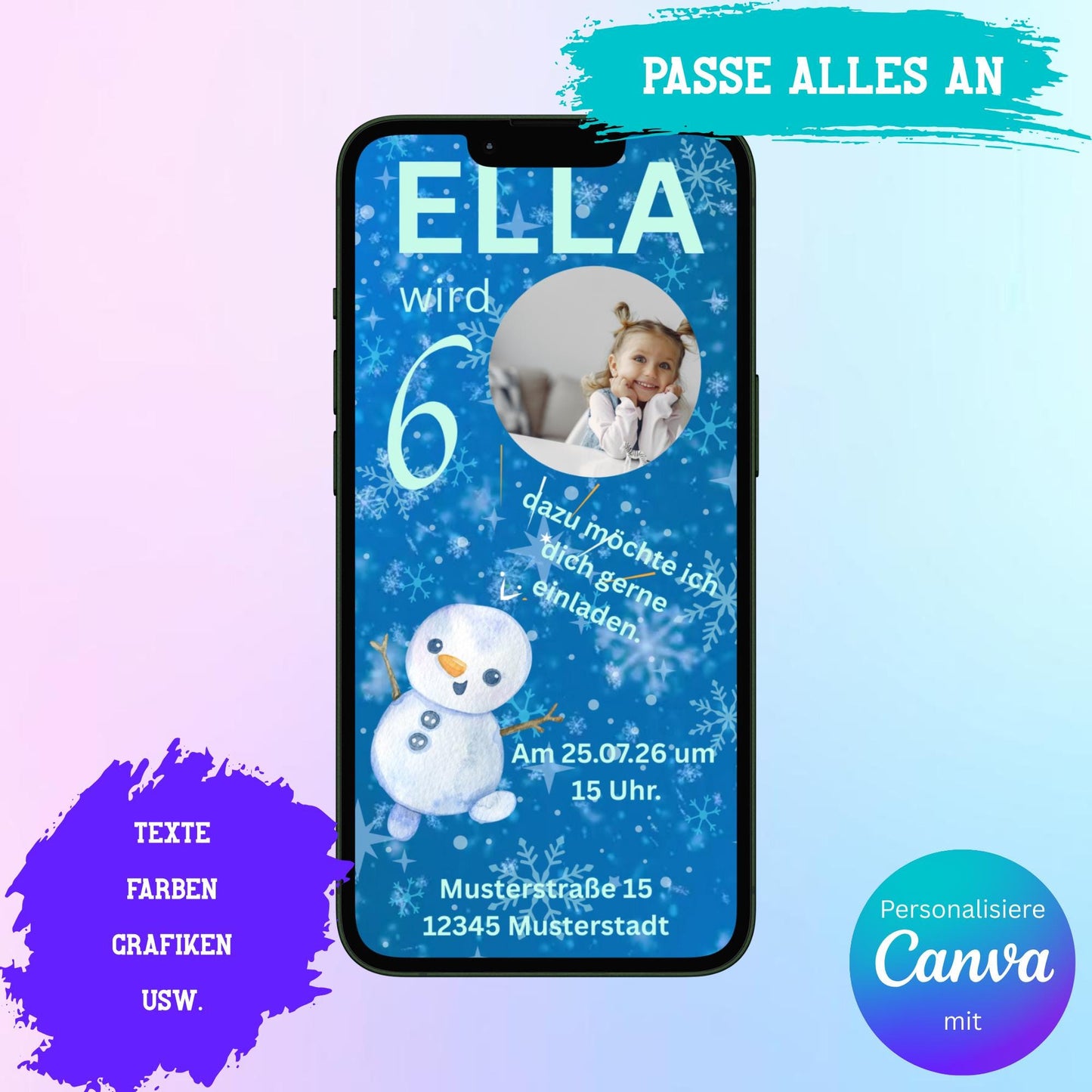 Digitale Einladung zum Kindergeburtstag Video | Personalisierbare Einladung | Verschicke per E-Mail, WhatsApp, etc.