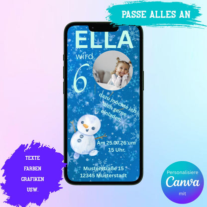 Digitale Einladung zum Kindergeburtstag Video | Personalisierbare Einladung | Verschicke per E-Mail, WhatsApp, etc.