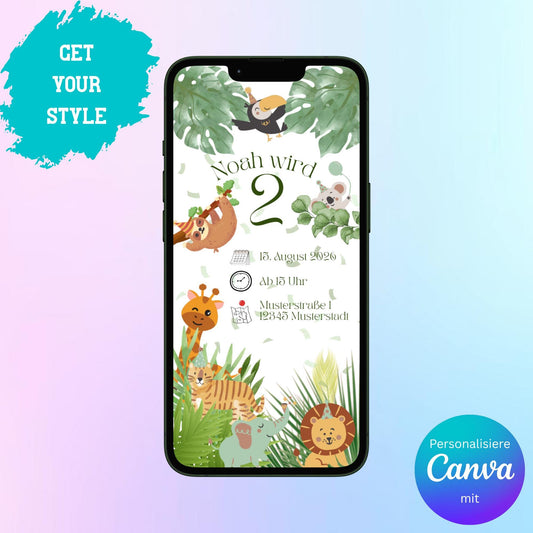 Digitale Einladung zum Kindergeburtstag Video | Personalisierbare Einladung | Verschicke per E-Mail, WhatsApp, etc.