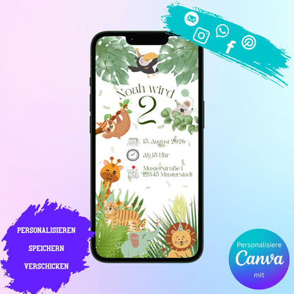 Digitale Einladung zum Kindergeburtstag Video | Personalisierbare Einladung | Verschicke per E-Mail, WhatsApp, etc.