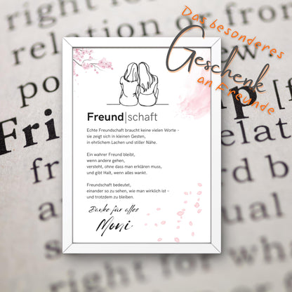 Freundschaftsbrief | Brief an beste Freundin, Freund, Geschenk Freundschaft, Dankeschön (ohne Rahmen)