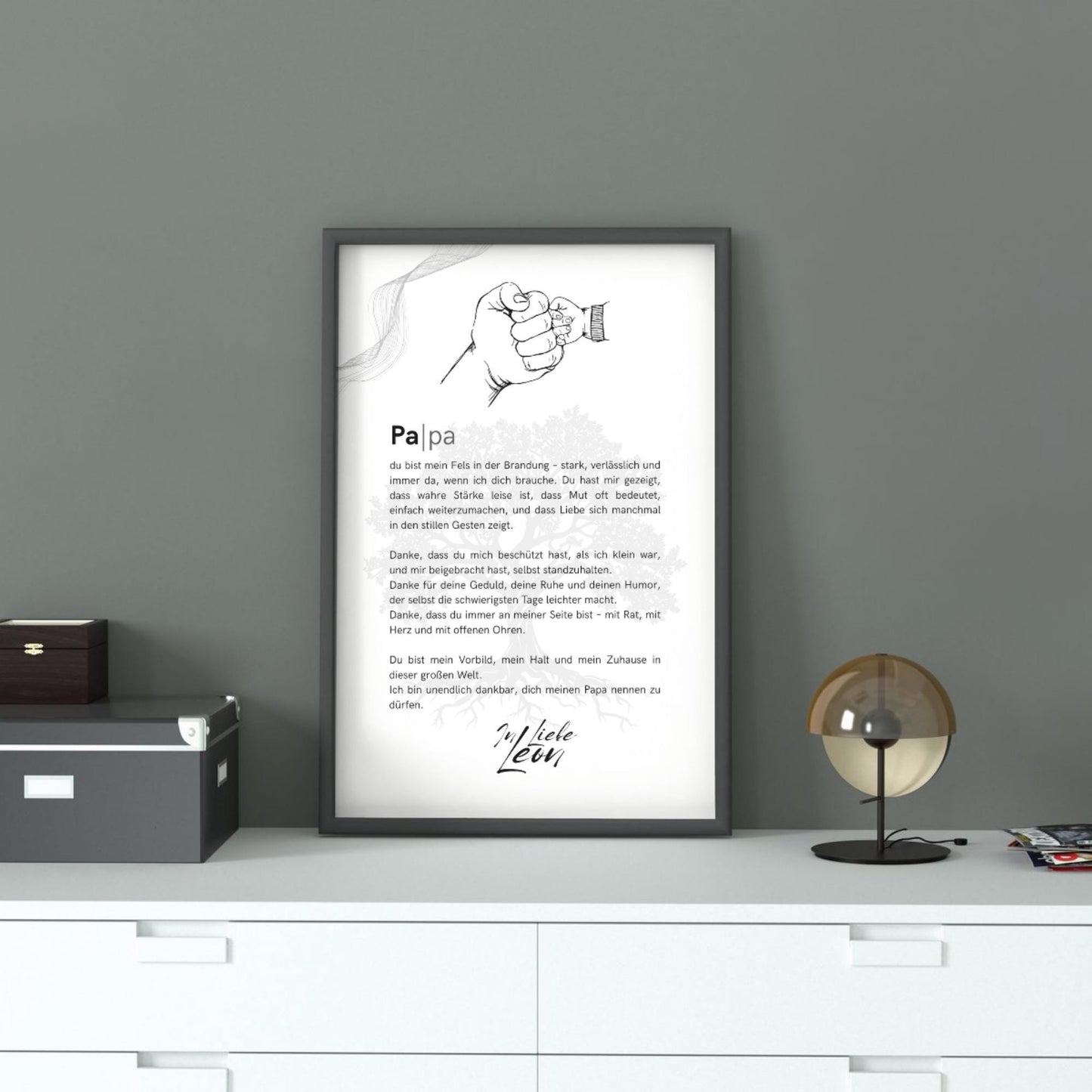 Brief an Papa | Liebevoller Brief, Geschenk für Papa, Papageschenk (ohne Rahmen)