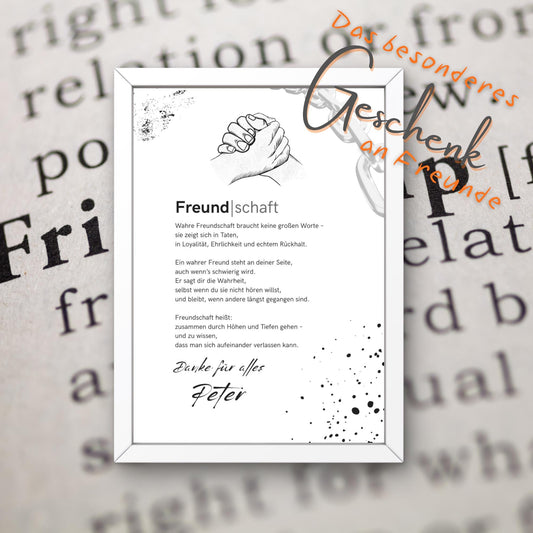 Freundschaftsbrief | Brief an besten Freund, Freund, Geschenk Freundschaft, Dankeschön (ohne Rahmen)