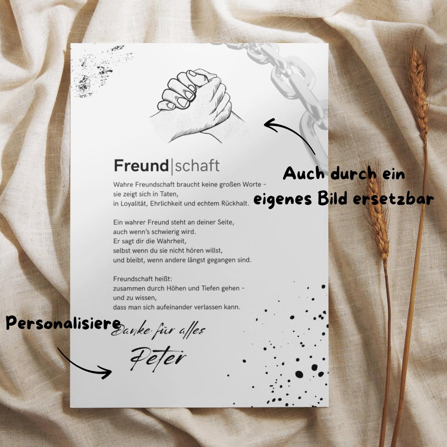 Freundschaftsbrief | Brief an besten Freund, Freund, Geschenk Freundschaft, Dankeschön (ohne Rahmen)