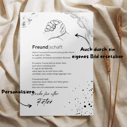 Freundschaftsbrief | Brief an besten Freund, Freund, Geschenk Freundschaft, Dankeschön (ohne Rahmen)