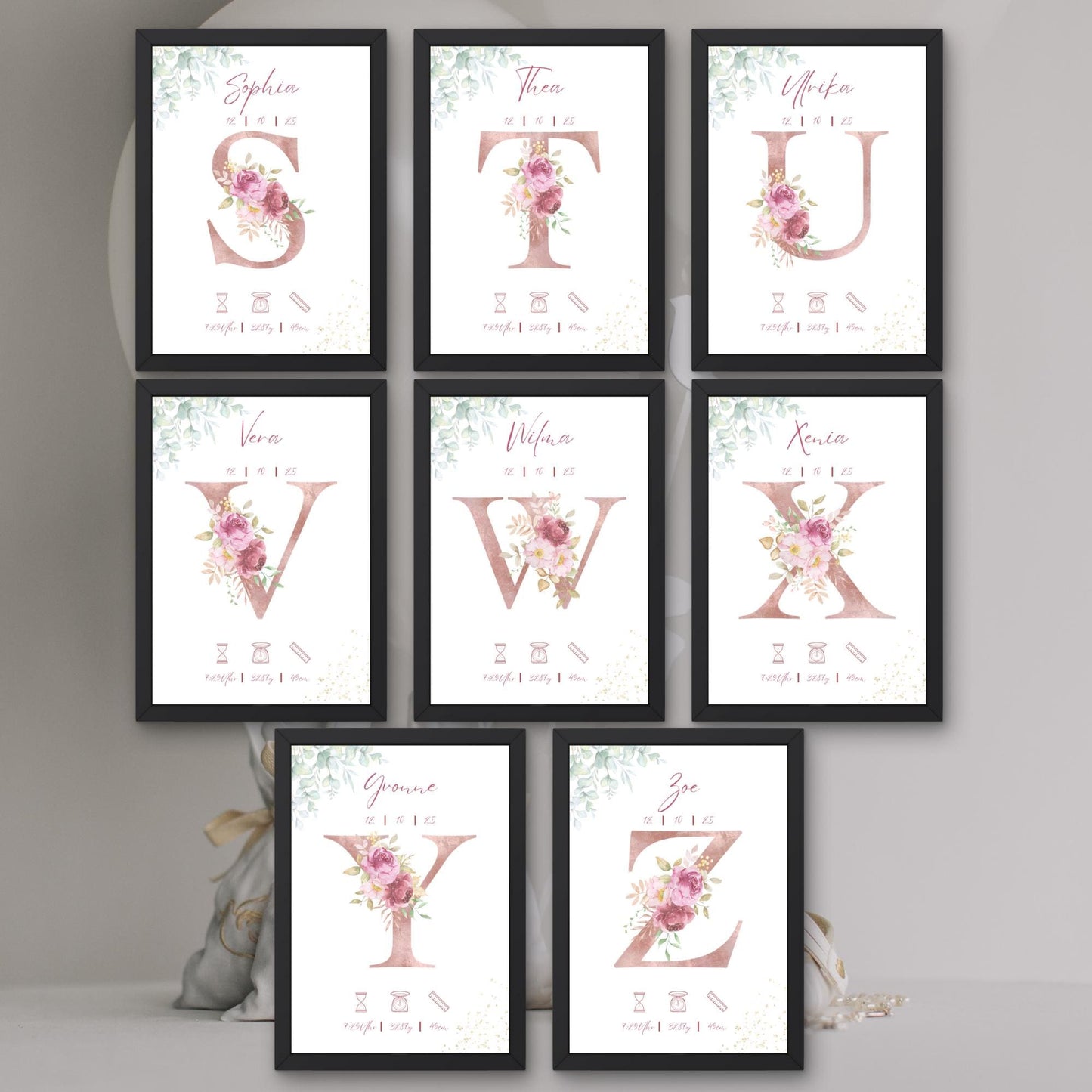 Personalisiertes Bild zur Geburt | Geschenk zur Geburt | Geburtserinnerung (ohne Rahmen)