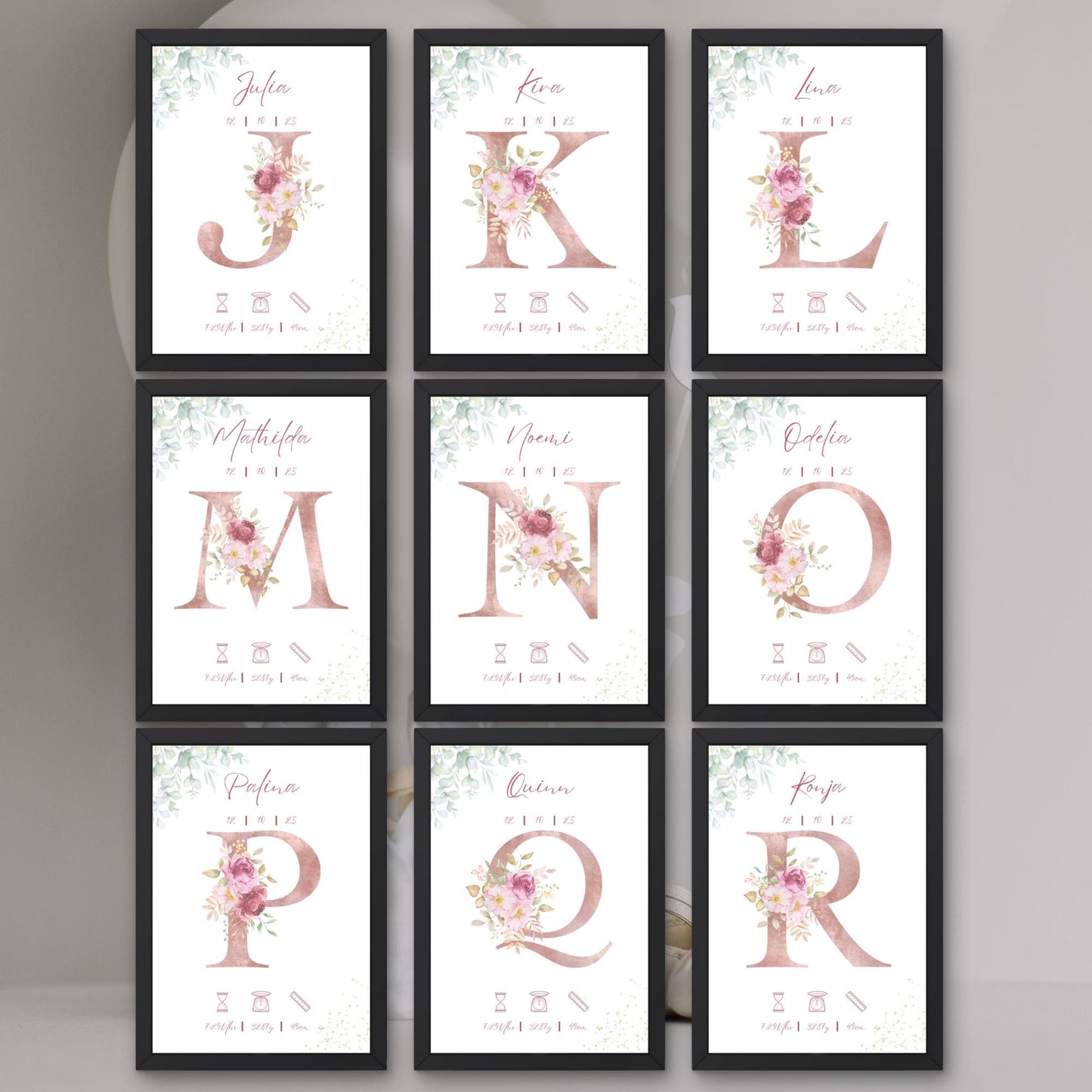 Personalisiertes Bild zur Geburt | Geschenk zur Geburt | Geburtserinnerung (ohne Rahmen)