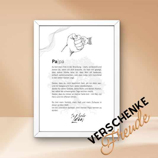 Brief an Papa | Liebevoller Brief, Geschenk für Papa, Papageschenk (ohne Rahmen)