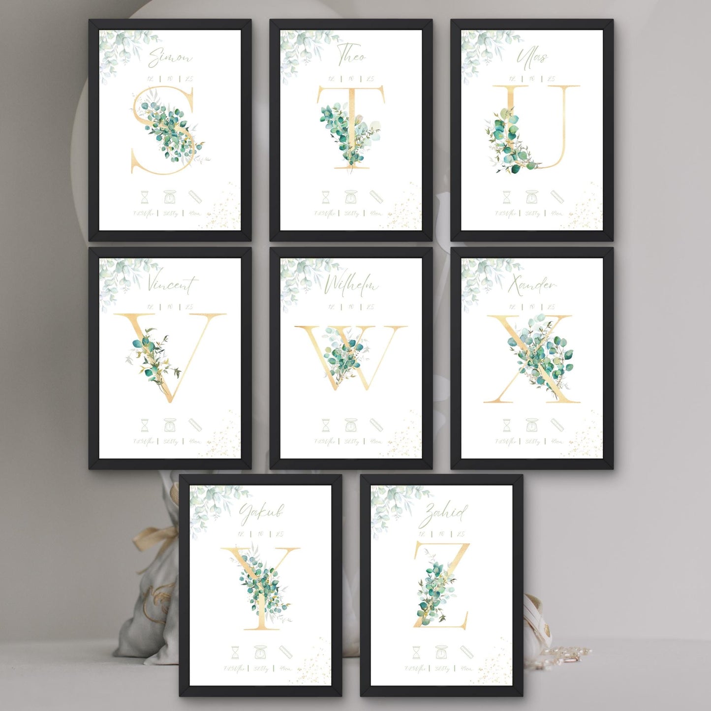 Personalisiertes Bild zur Geburt | Geschenk zur Geburt | Geburtserinnerung (ohne Rahmen)