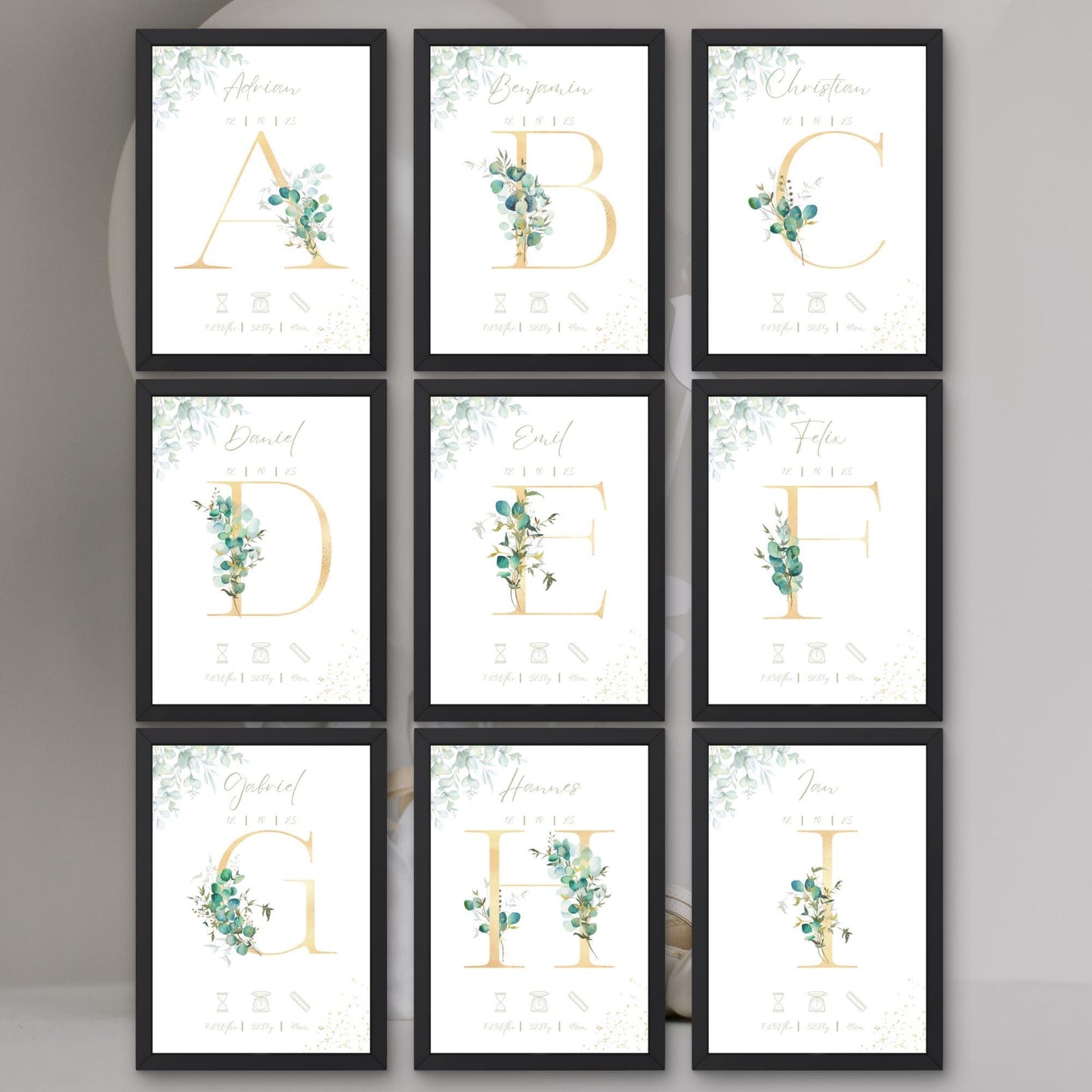 Personalisiertes Bild zur Geburt | Geschenk zur Geburt | Geburtserinnerung (ohne Rahmen)